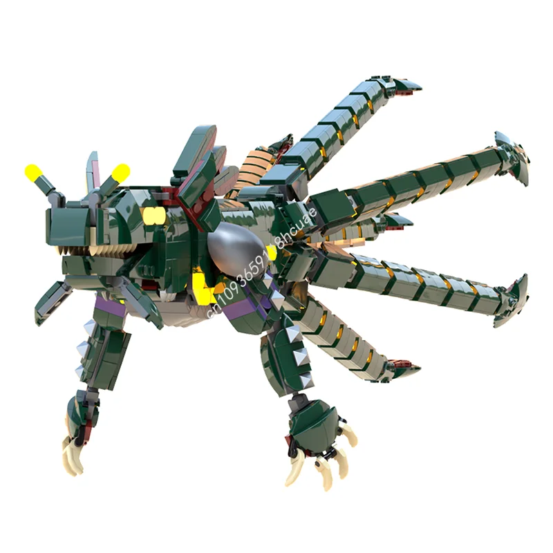 1917 pçs moc mar dragão leviatã subnautica modelo blocos de construção ideia modular crianças brinquedos diy presentes natal