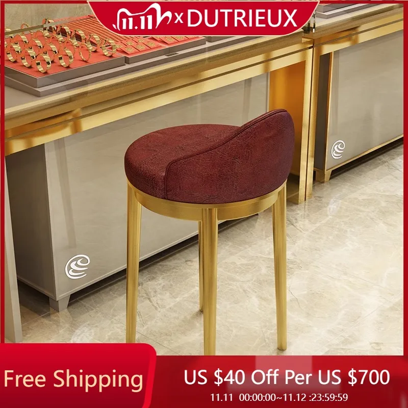 

Designer Stainless Steel Bar Chairs Gold Sturdy Unique Retro Bar Stools Metal Adults Restaurante Muebles Household Essentials