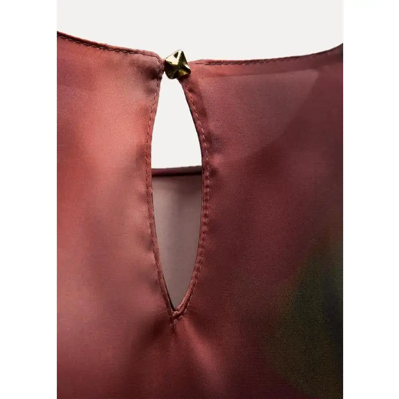 Autumn Winter Loose Fit round Ne Long Sve Printed Silk Satin Feel Women's irt Comfortable Casual Commute Sle 27505