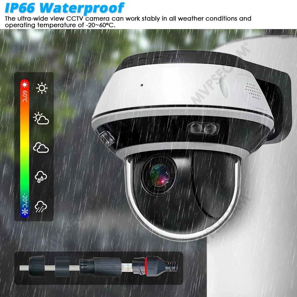 Imagem -05 - Vandalproof Câmeras de Vigilância Segurança Outdoor 4k 8mp Dome Ptz ip Zoom Óptico 10x P2p Áudio Cctv Xmeye Pro App