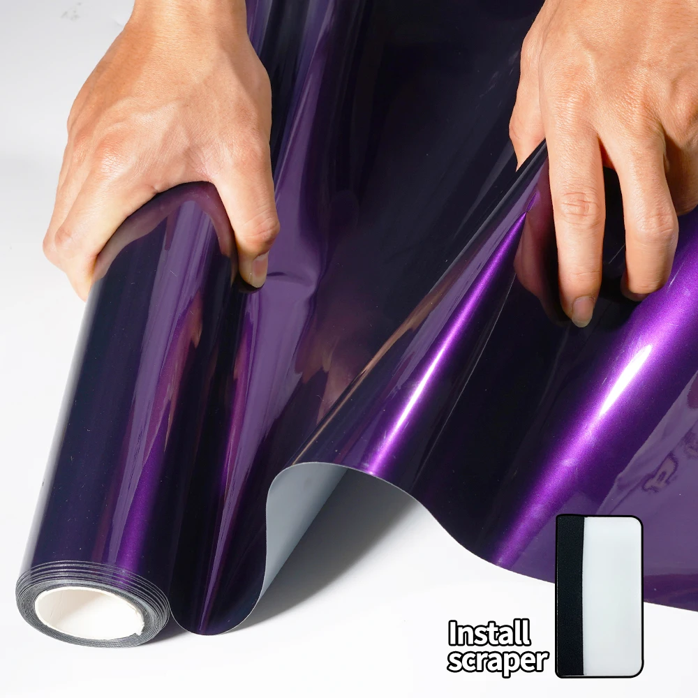 

Виниловая пленка для оклейки автомобиля Midnight Purple 50/30 см, глянцевая, металлическая, с ПЭТ-подложкой, для модификации и оклейки крыльев и капота автомобиля