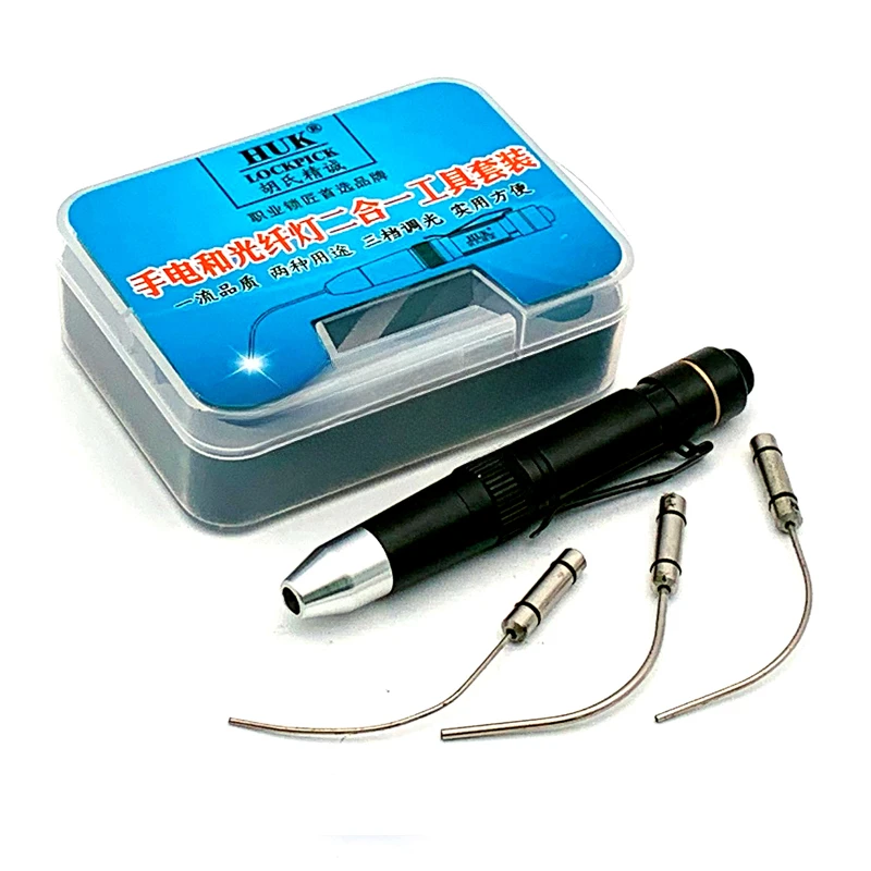 New HUK Flashlights And Fiber Optic Lights Tools 2 IN 1 With 3 levels Dimming Lock Tool