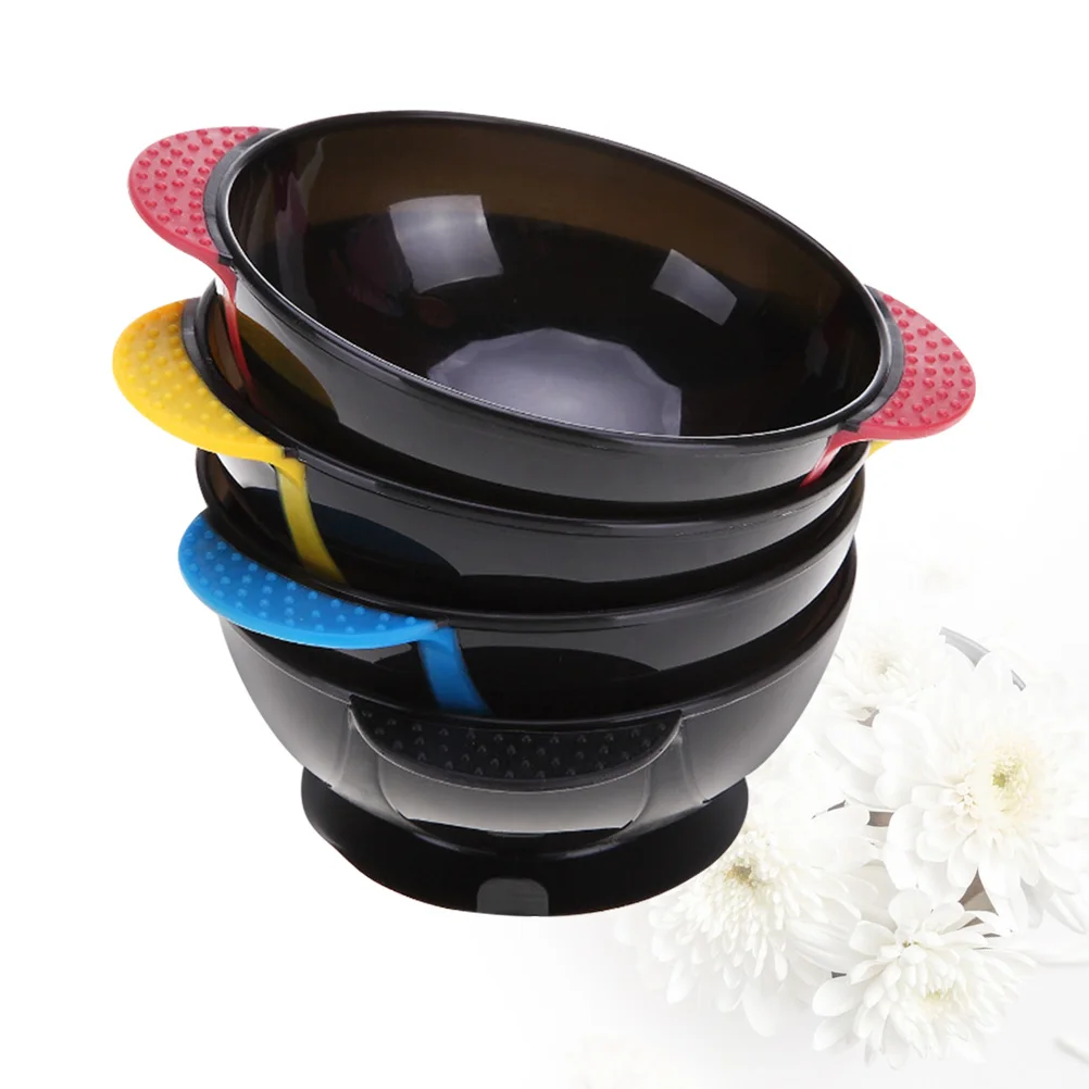 

4pcs Suction Hair Hair Coloring Dye Bowl Anti-Slip Coloring Bowls Reusable Salon Tinting Tool Set Dyeing Bowl Container