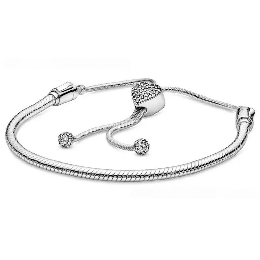 Sternförmiges Verstellbares Armband S925 Reines Silber Rose Schlangenkette DIY Zubehör Charm Damenschmuck Hochzeitsgeschenke – Detail 4