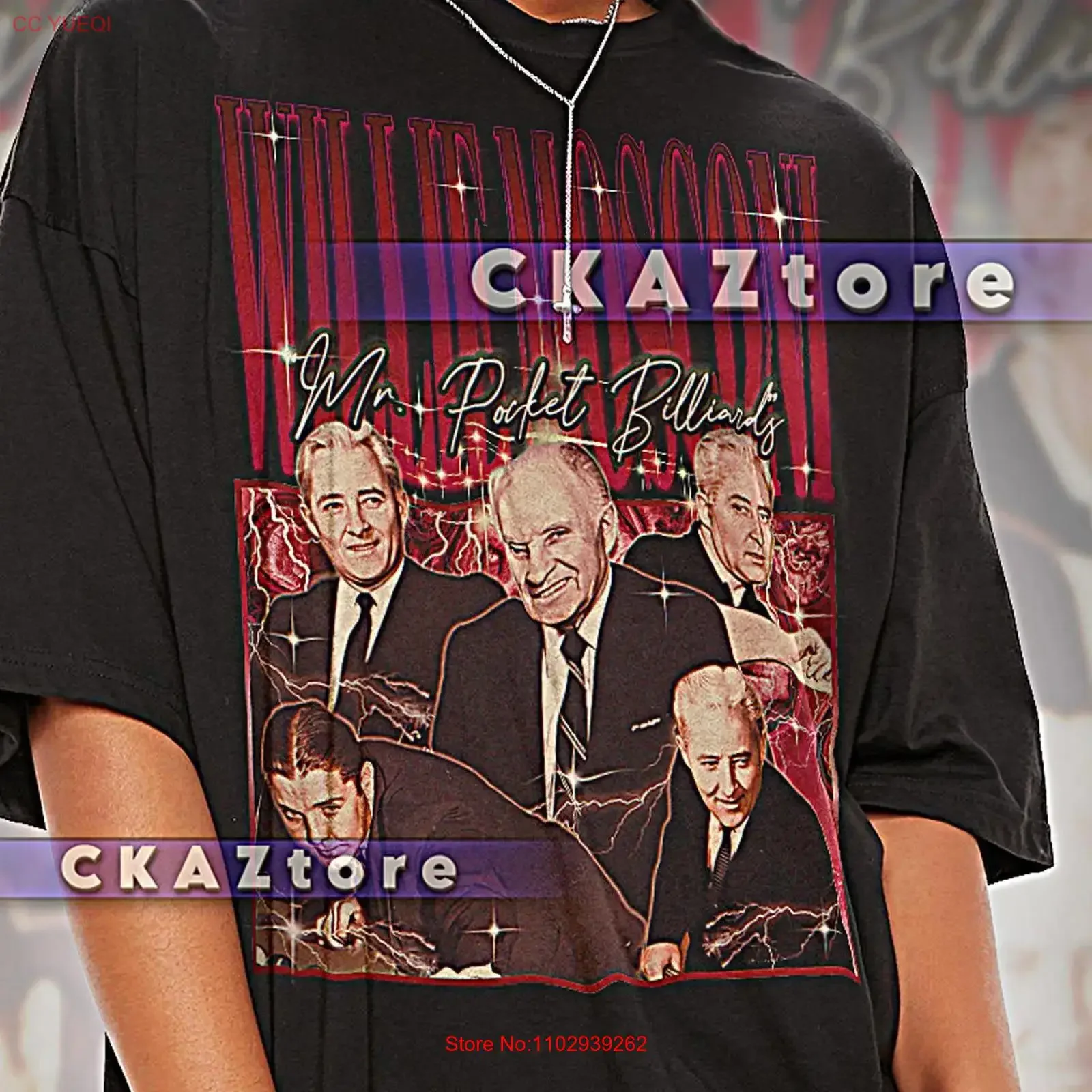 Camiseta WILLIE MOSCONI Retro Bootleg Vintage de los 90, Leyenda del Billar, Estilo Vintage Lavado, Cómoda y Elástica, Ropa de Diseñador de Moda