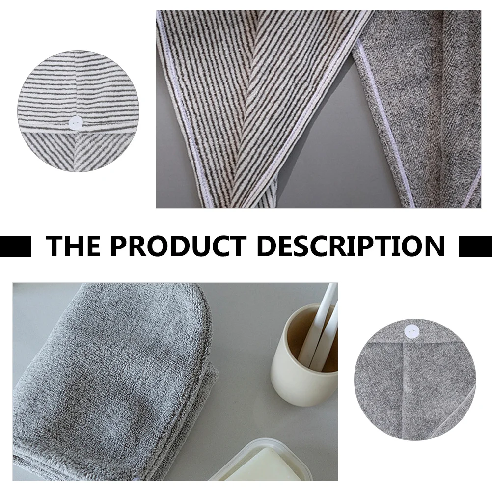 Gorros para el cabello de secado rápido de fibra de carbón de bambú, toalla para el cabello suave y absorbente, para salón de belleza, gorro de secado rápido, 2 uds.