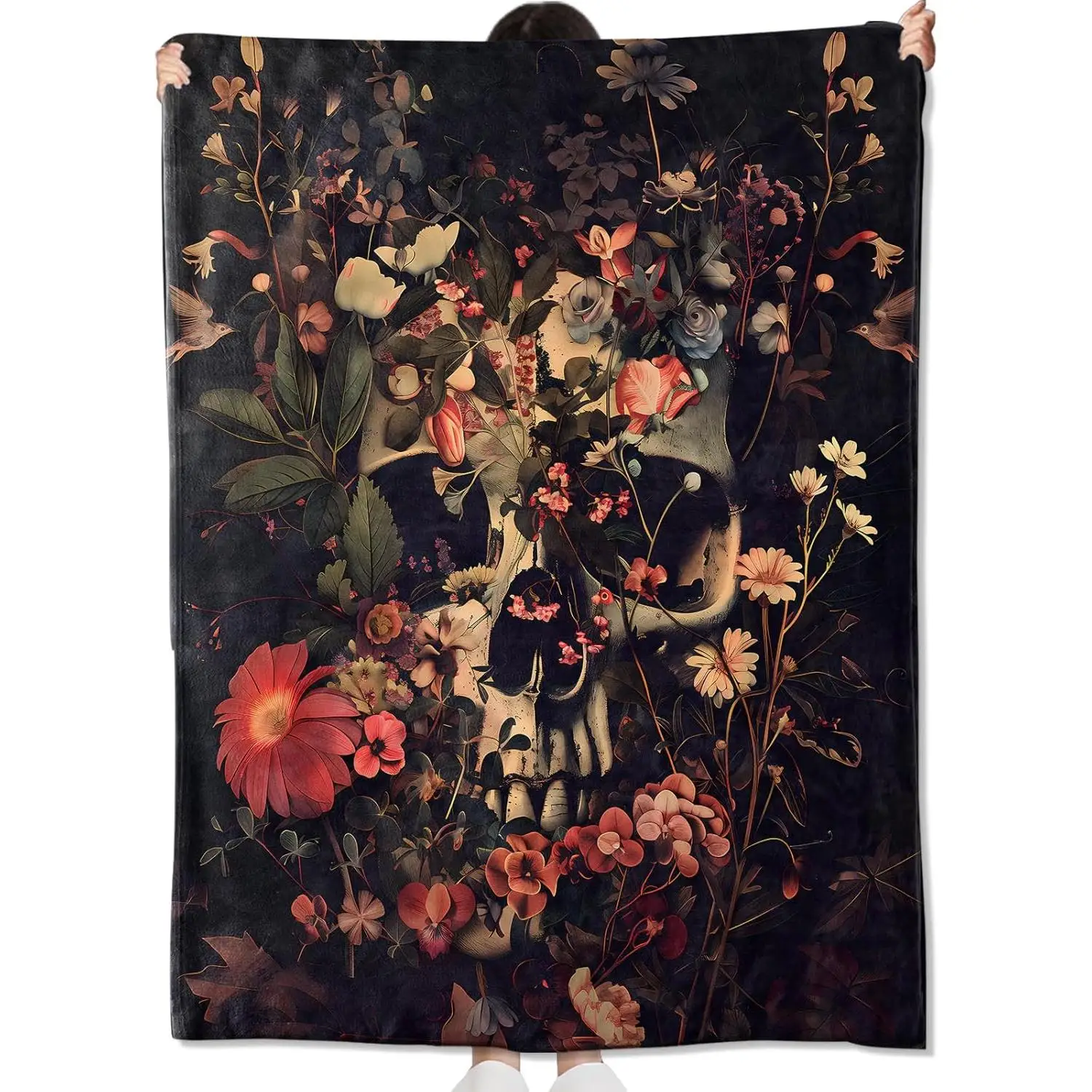 

Темные и уютные готические фланелевые пледы, мягкие, удобные, легкие для Хэллоуина, дивана-кровати, художественный современный декор, любители ужасов