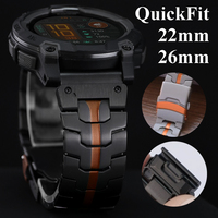 QuickFit 22mm 26mm Fenix8 Watch Band For Garmin Fenix E 8 47mm 51mm 7 7X 6 6X 5/Epix Pro/Enduro 3 Stainless Steel Strap Bracelet