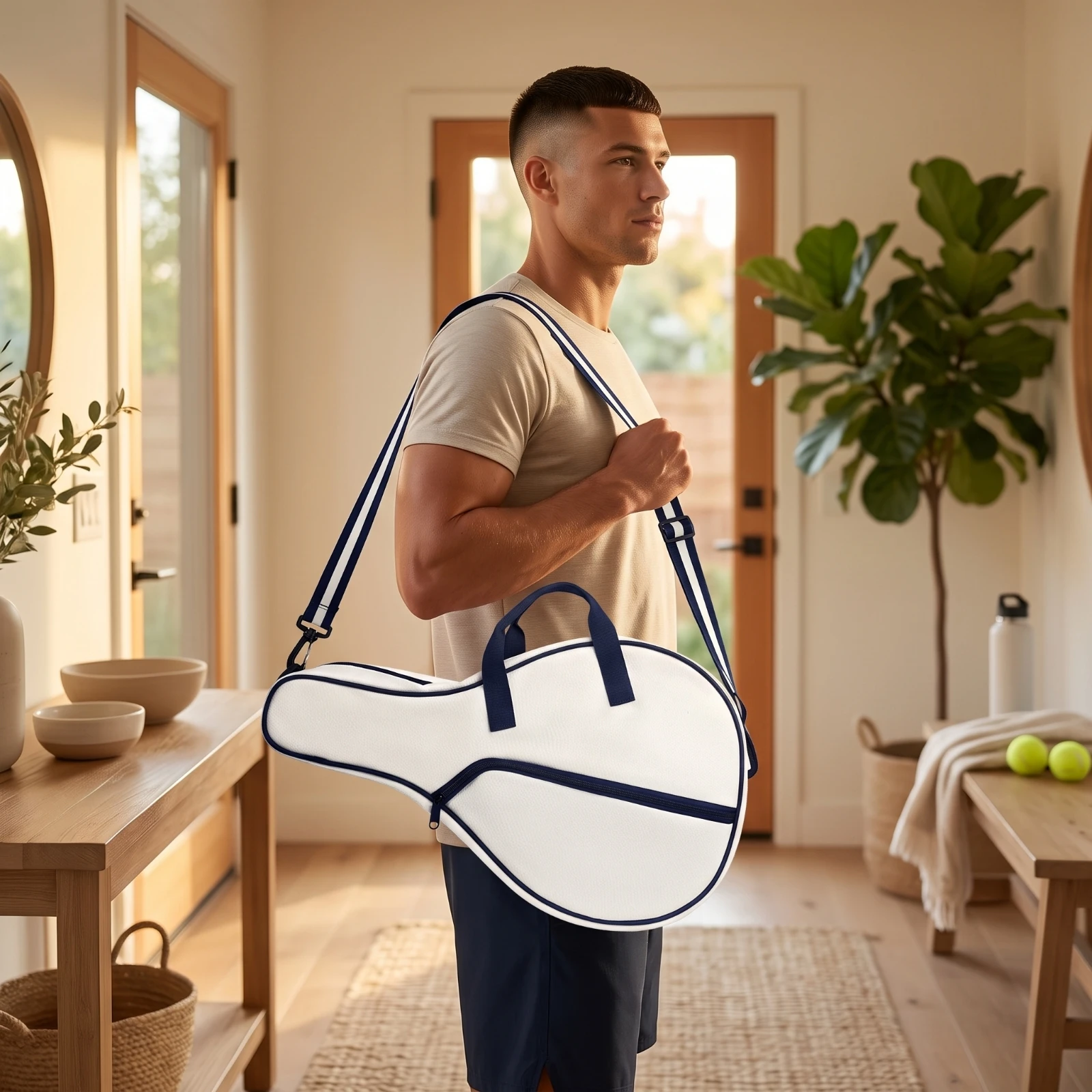Padel Bag with Ball Pouch Long-Lasting Padel Racket Bag Easy Access Large Capacity for Training, Matches