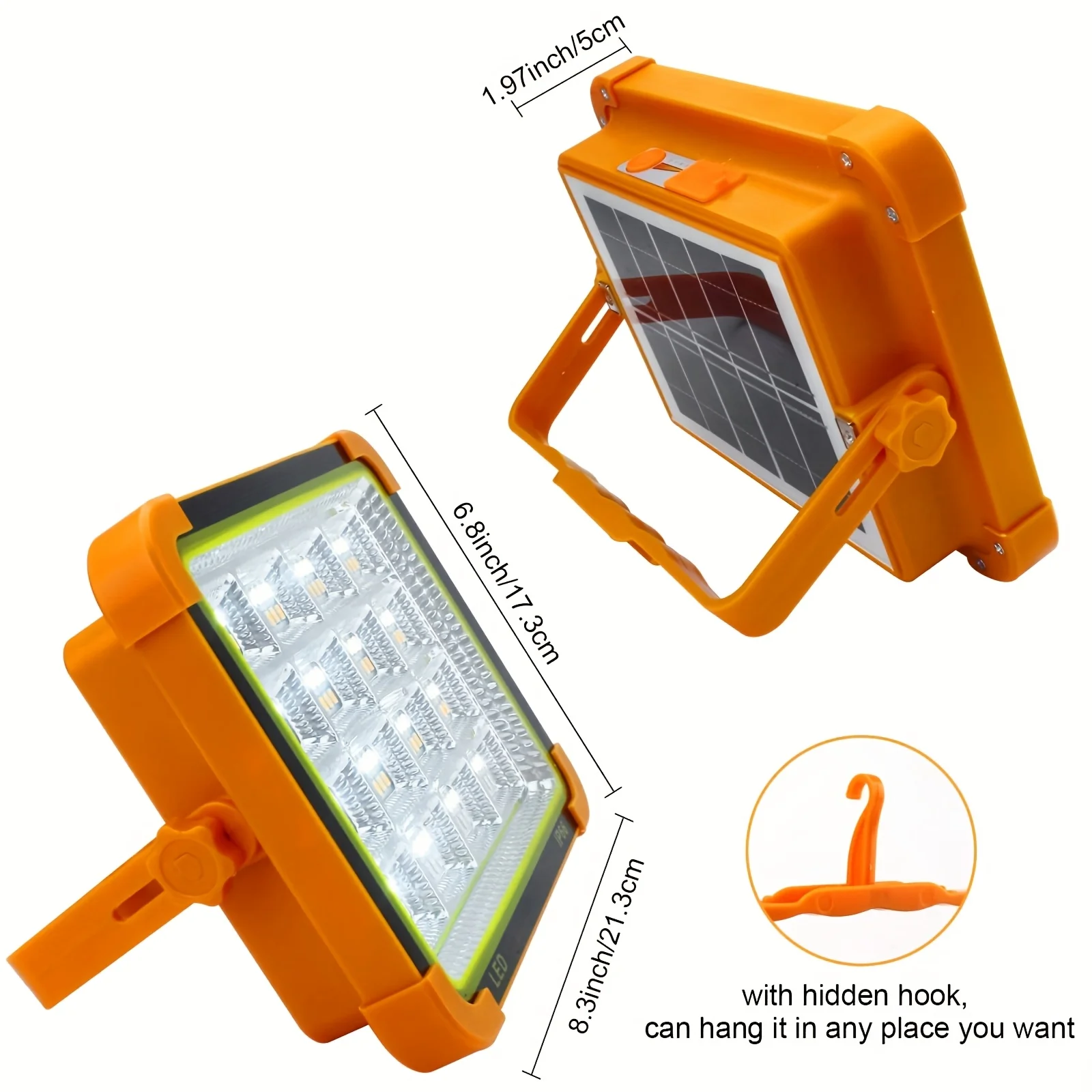 Outdoor camping solar floodlights, portable emergency lights solar LED tent lights suitable for outdoor travel, emergency