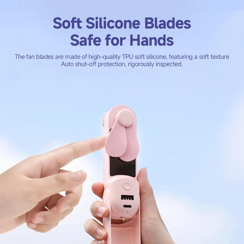 

Mini Fan Handheld, 3 Speeds Handheld Fan, 5 in 1 Portable USB Fan with Flashlight Power Bank, for Travel, Home, Women, Makeup