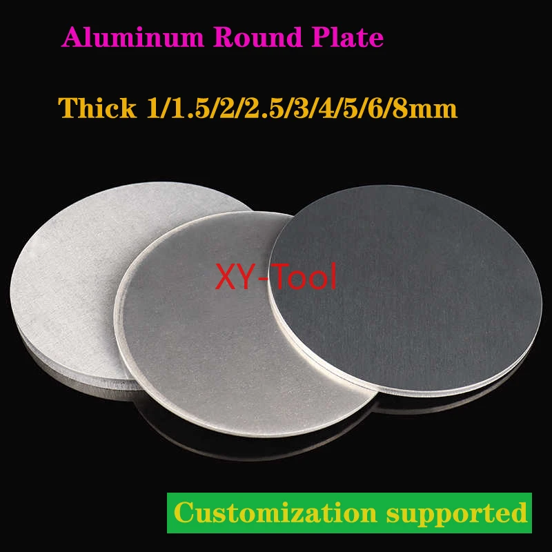 1xPCS 6061 Aluminum Round Sheet Circular Plate Disc Home DIY CNC Metal Thick 0.5/1/1.5/2/2.5/3/4/5/6/8mm Customization Supported
