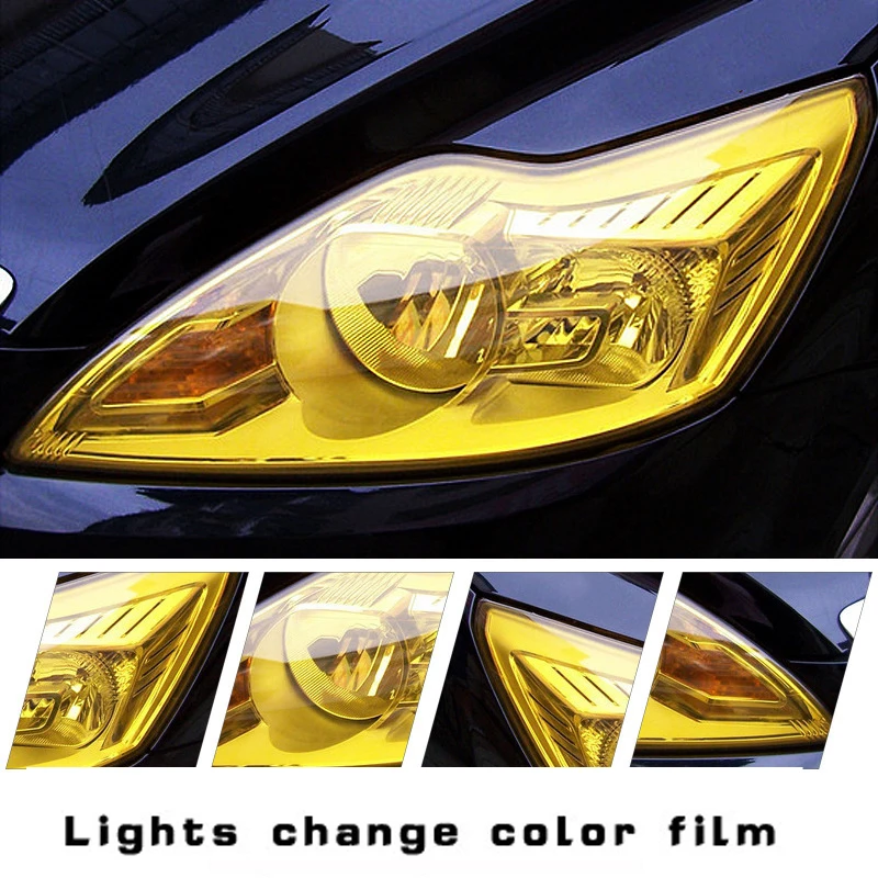 PVC Car Headlight Lamp Film Fog Lamp Sticker Car Headlight Tailing Moulding Foil Self-Adhesive Car Accessories