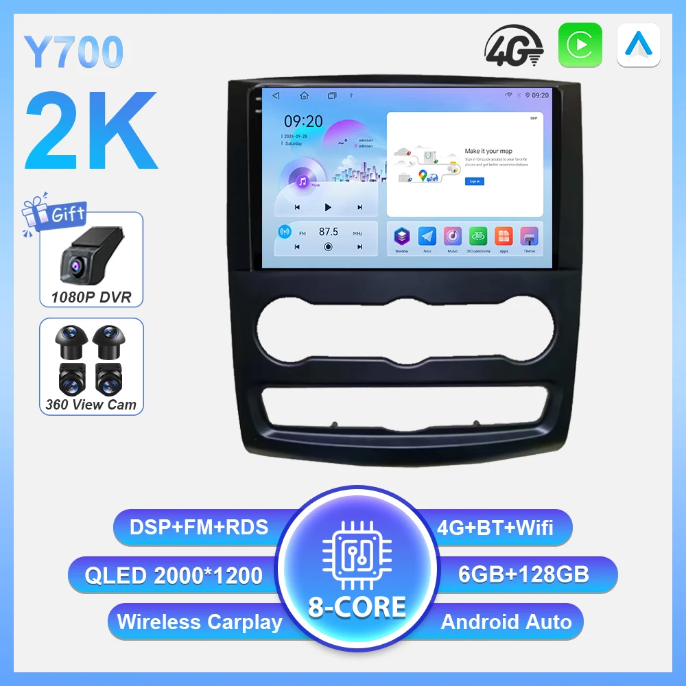 Android 16 autoradio intelligent systeem Carplay touchscreen 8-core Wifi voor Mercedes-Benz Sprinter en Volkswagen Crafter 2006
