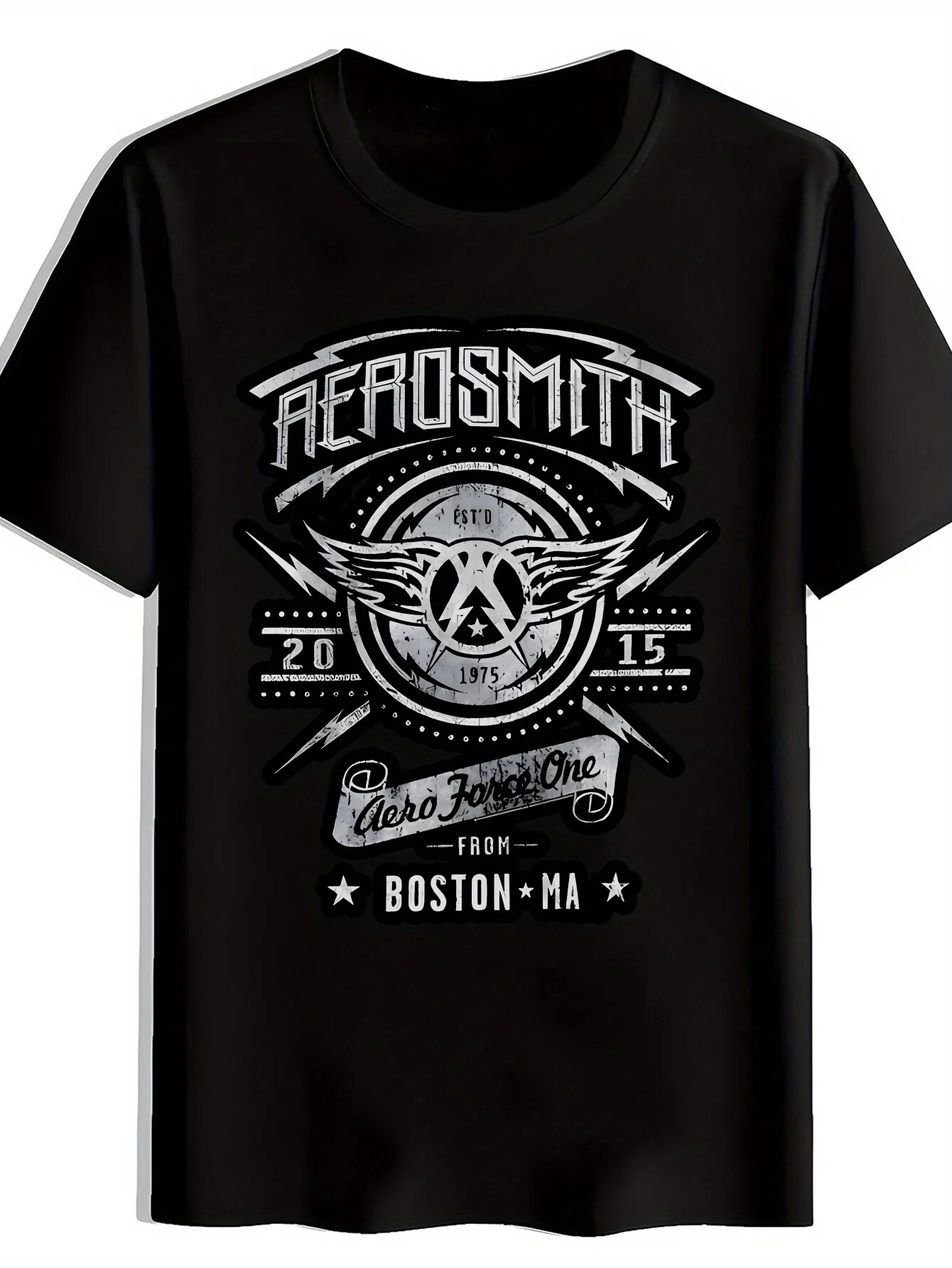 

Мужская черная футболка с рисунком Aerosmith Aerosmith Wings Star Design, повседневная футболка с круглым вырезом и короткими рукавами, летняя модная повседневная летняя футболка