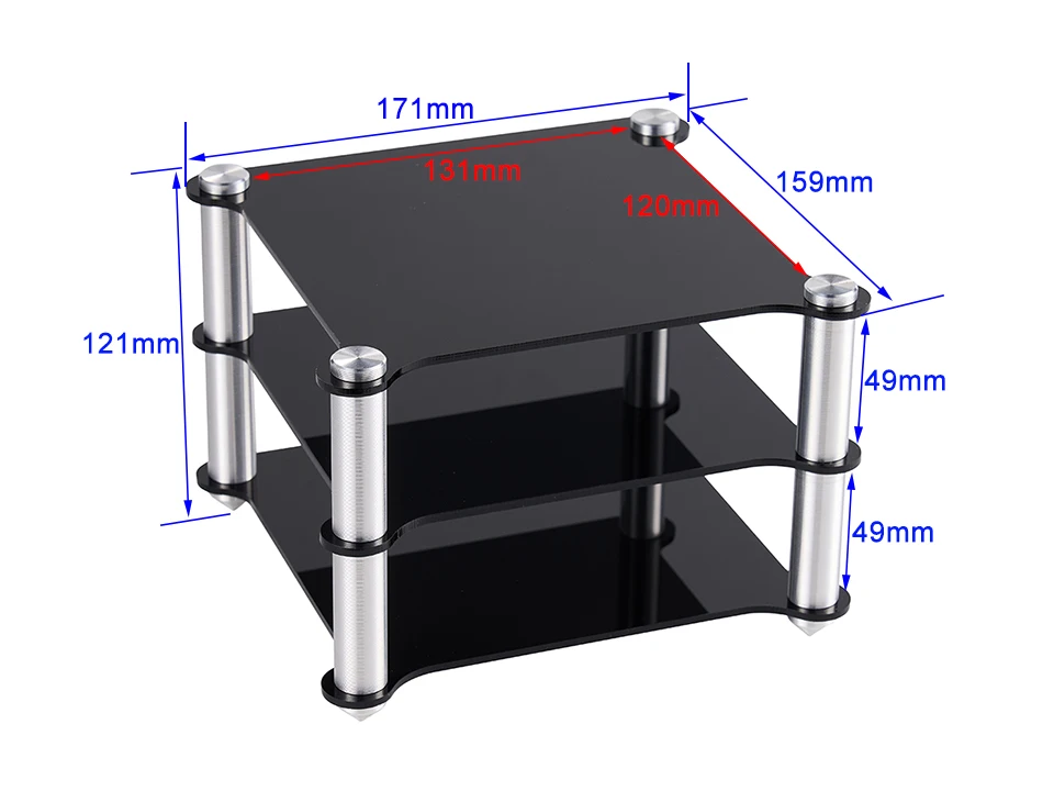 Acryl-Aluminiumlegierungs-Rack HIFI-Decoder-Verstärker Kopfhörerverstärker Doppelschichtiger Aufbewahrungsständer – Detail 2