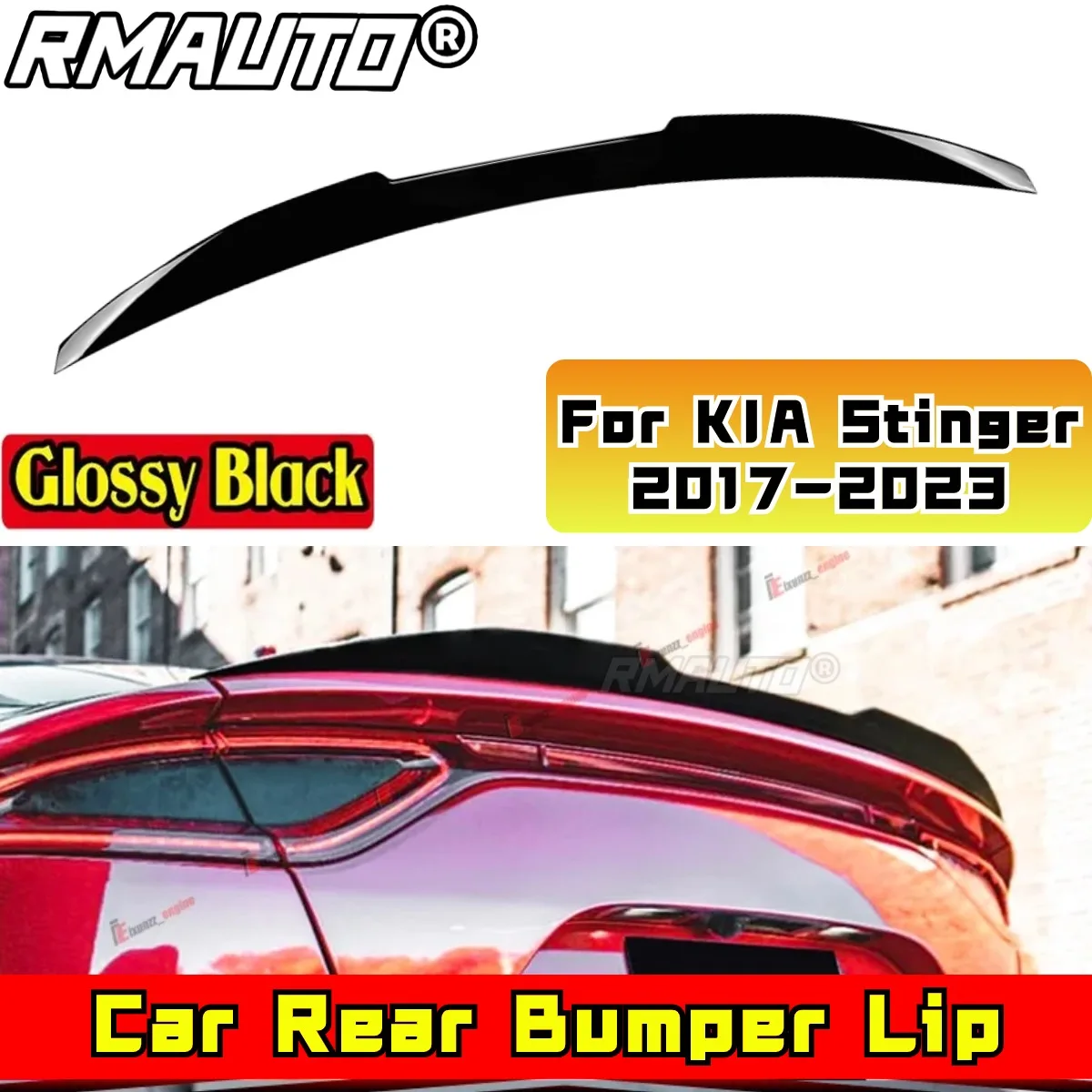 For KIA Stinger 2017-2023 Body Kit Rear Trunk Spoiler Carbon Fiber Look Sport Style Rear Trunk Spoiler Rear Wing Car Accessories