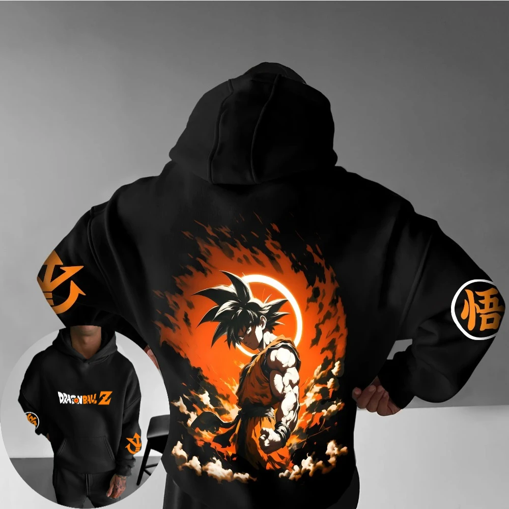 

Dragon Ball Men's Hoodie Sweater Son Goku Japanese Anime Spring and Autumn Boys Children's Long Sleeve Printed Parent-Child Wear