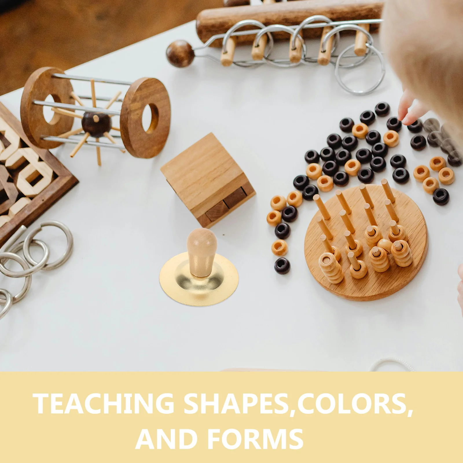 

Children's Percussion Instrument Kids Mini Cymbal Wooden Handle Instruments Musical Finger Cymbals Baby for