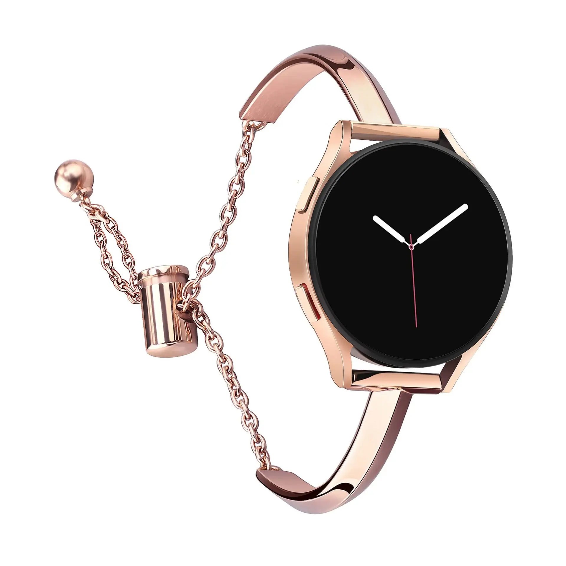 Correa de joyería de 20mm para Samsung Galaxy Watch 6 5 4 40mm 44mm, pulsera de cadena de Metal para mujer, pulsera para Huawei GT 2/GT 3 Pro 43mm