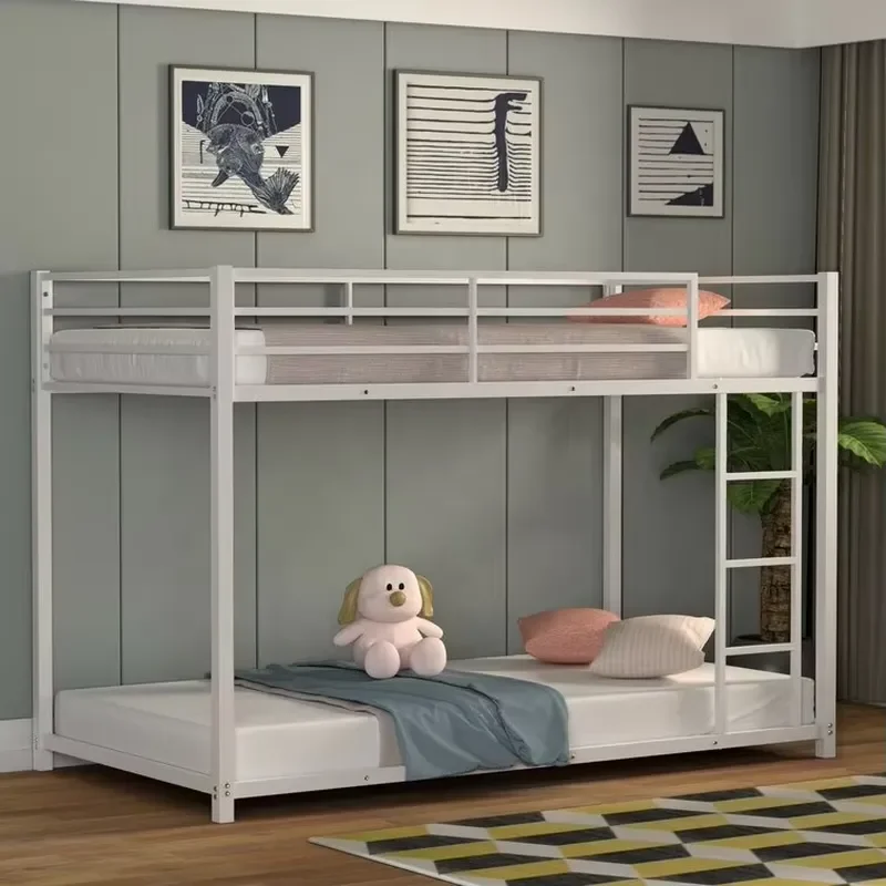 Children Double Deck Twin Over Full Metal Standard Princess School Dormitory Bunk Bed for Kids Bed Frame