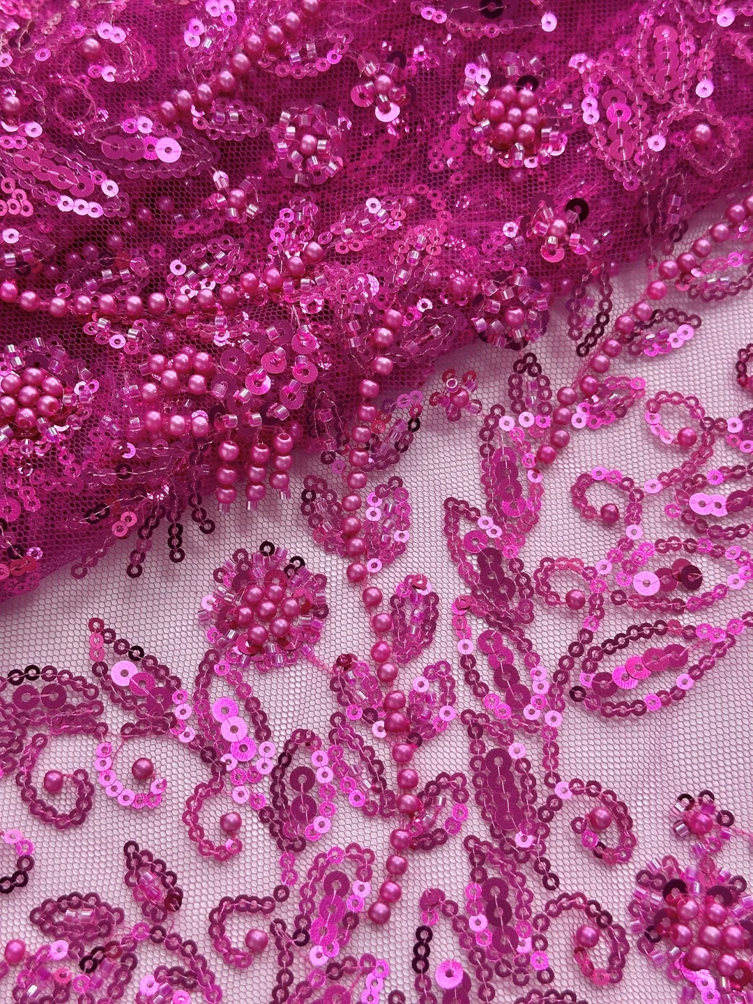 

2026Elegant Embroidered Tulle Lace Fabric with Beads & Stones – Wholesale High Quality for Bridal Party Dresses NN5628_R