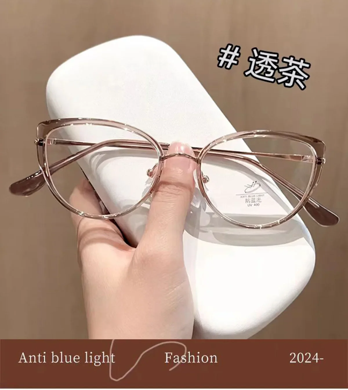 Blendfreie Cat-Eye-Lesebrille zum Lesen von Computern, personalisierte Anti-Blaulicht-Augenschutzbrille – Detail 4