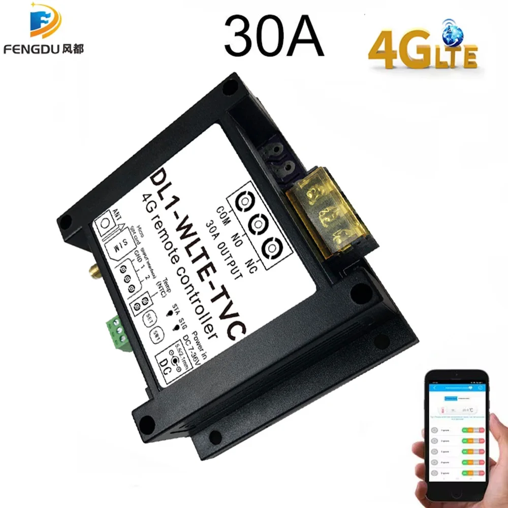 

App 4G LTE датчик температуры, 2 релейных контроллера DL1-WLTE-T/TVC, выключатель питания, будильник, SIM, SMS, звонок, пульт дистанционного управления морозилкой