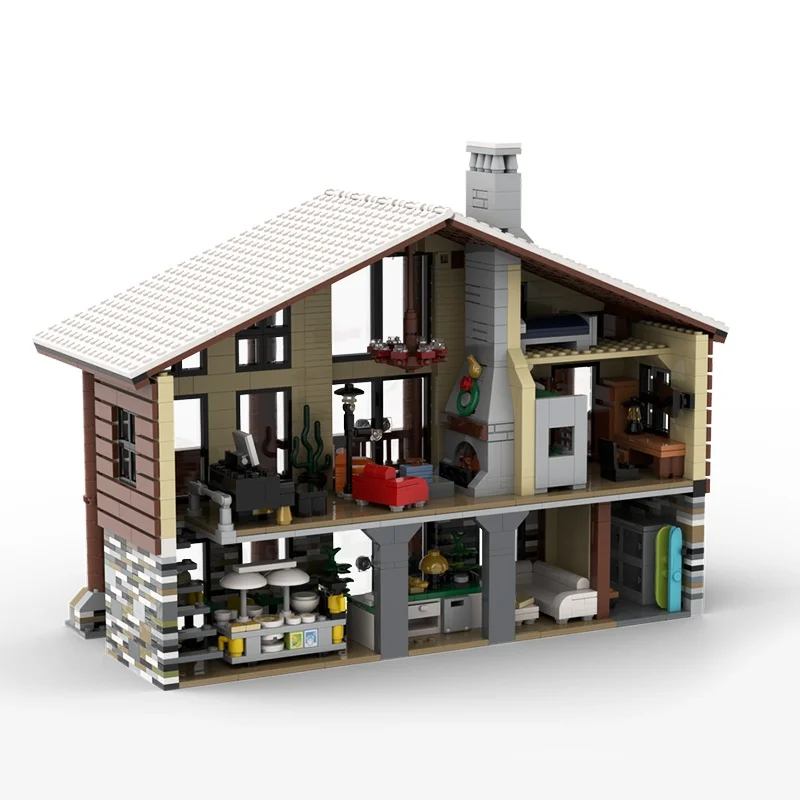 ตัวต่อ MOC ร้านสกี 2032 ชิ้น รุ่นคริสต์มาส ของขวัญคริสต์มาส ตัวต่อประกอบเอง DIY ของเล่นเสริมสร้างความคิดสร้างสรรค์ ของขวัญวันเกิด