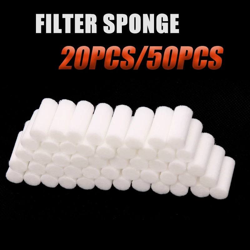 High Pressure Hand Pump Filter Elements Filtering Cottons Air Refilling Dry Water Air Purify Replacement Kit White 50pcs/set