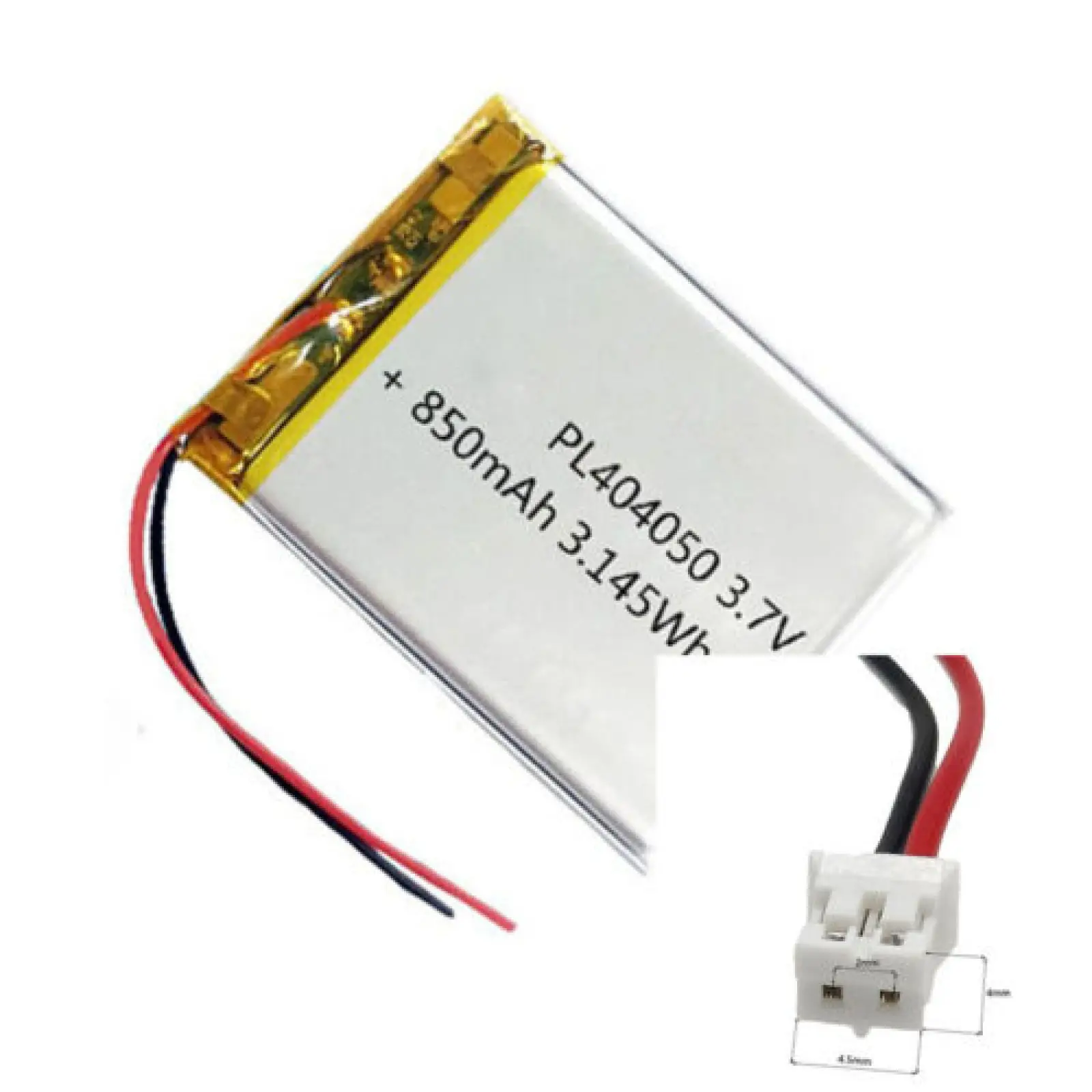 

3.7V 850mAh 404050 Li-Polymer Li Battery JST-PH 2pin 2.0 For MP3 MP4 MOBILE POWER CHARGING TREASURE POWER TABLET