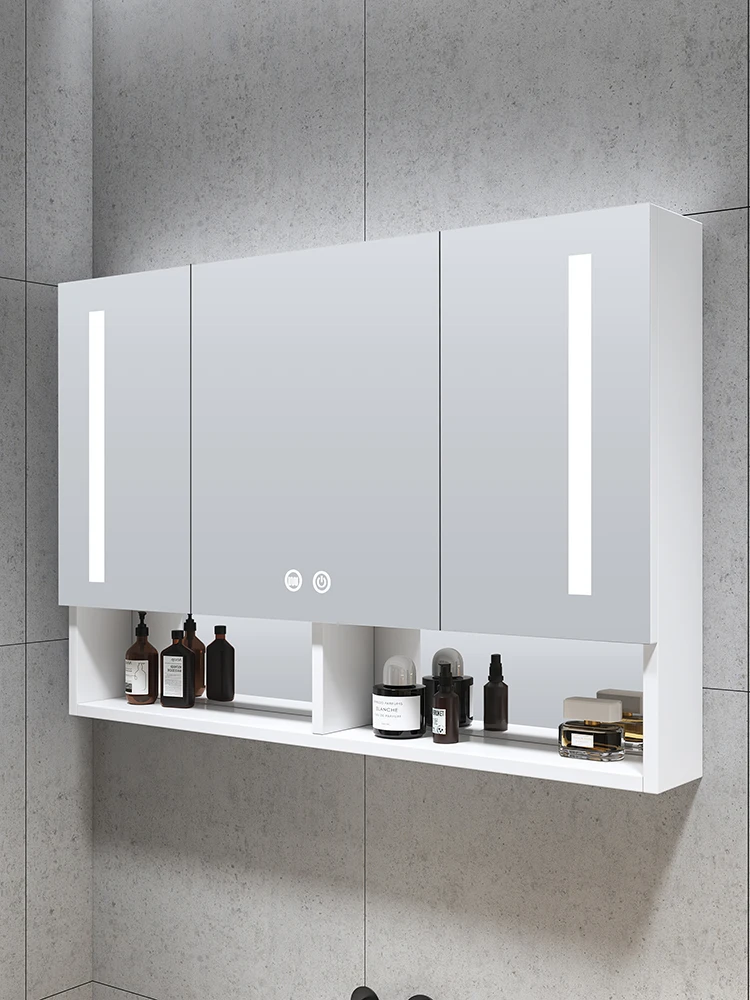 

Aluminum intelligent bathroom mirror cabinet, bathroom defogging, lighting, storage, and storage mirror