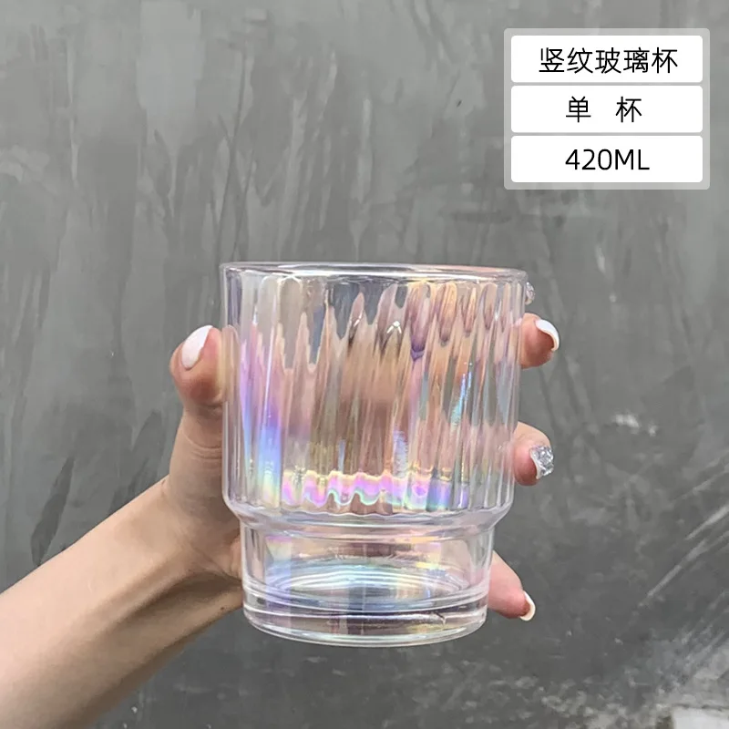 Internet celebrity dazzling glass cup, high beauty female office cold extract coffee cup