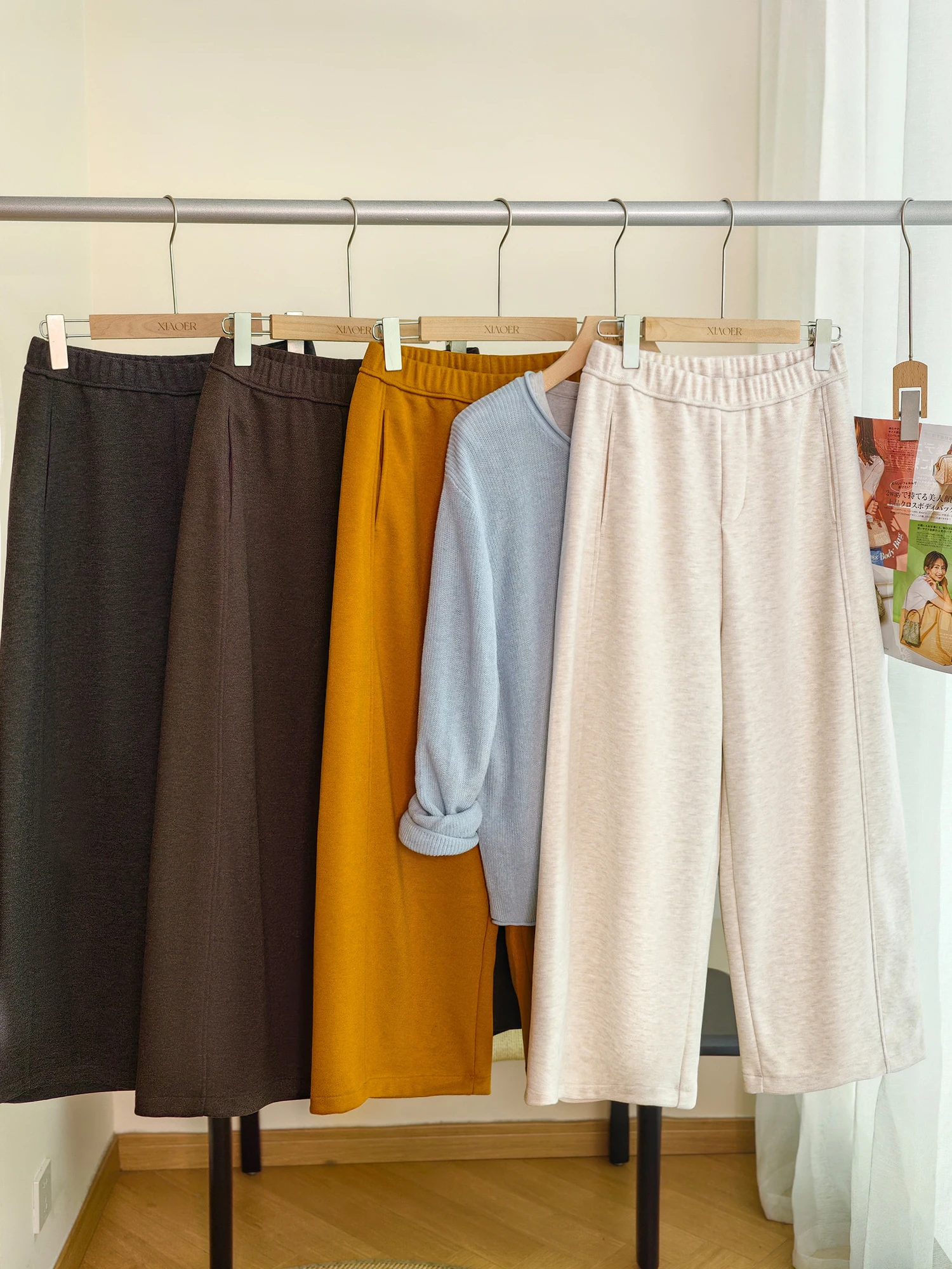 

Брюки женские повседневные из ацетатной шерсти, свободного кроя, прямые, с эластичным поясом, укороченные (7/8), с эффектом высокой талии, от Little Ear