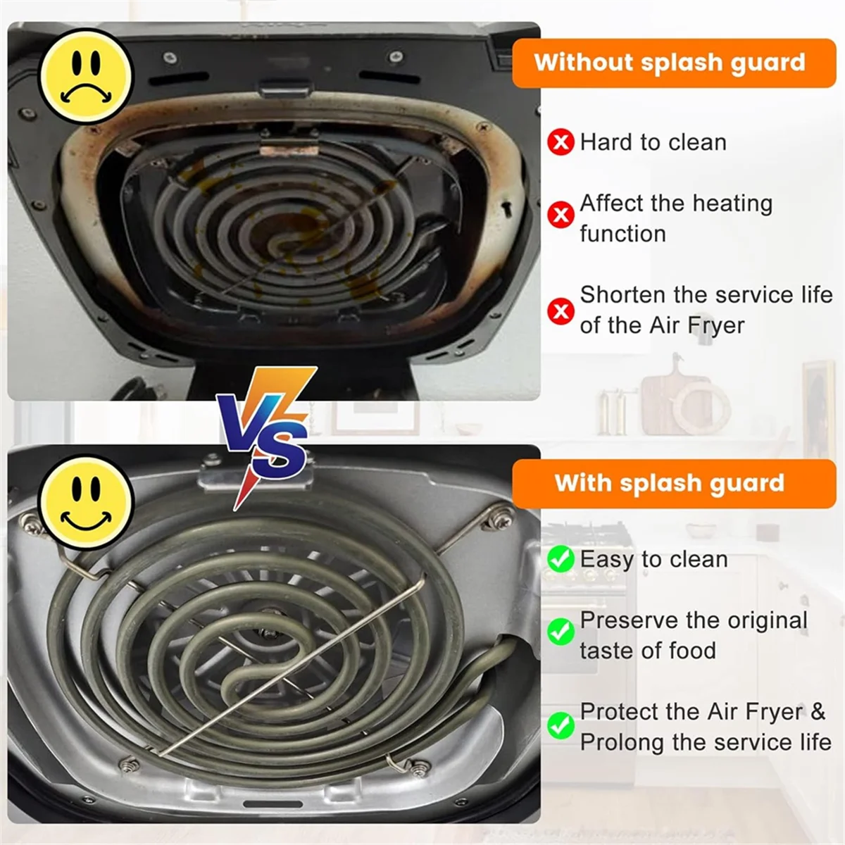 ABRG Splatter Shield + подставка для духовки для Ninja Foodi AG301, аксессуары для фритюрницы, гриль 5-в-1, фритюрница AG300, AG300C, AG301C, AG302