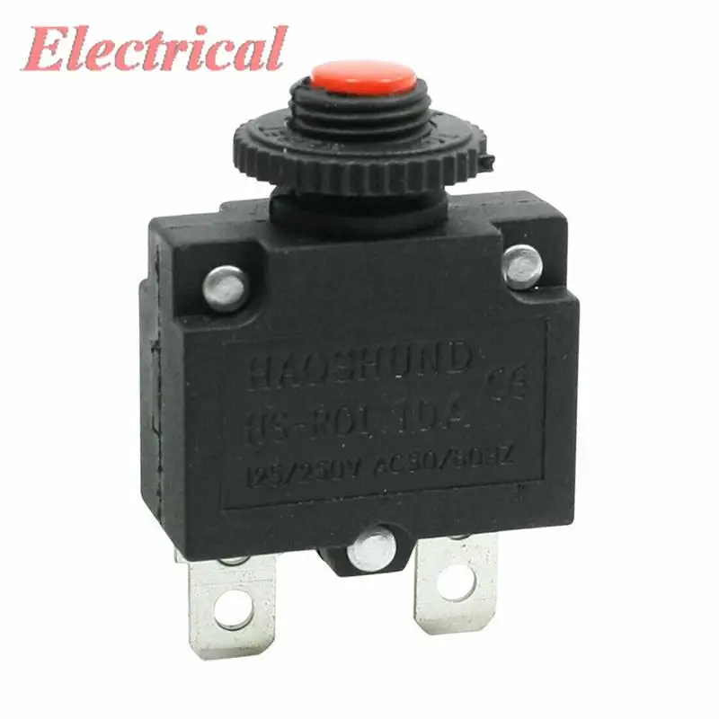 1pc 10A 15A 20A 25A AC125V/250V 50/60Hz Circuit Breaker Overload Protector for Air Compressor