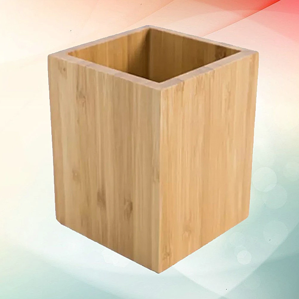 

Delicate Bamboo Pen Holder Lightweight Portable Desktop Organizer for Pens Cosmetics Chopsticks Gift Idea