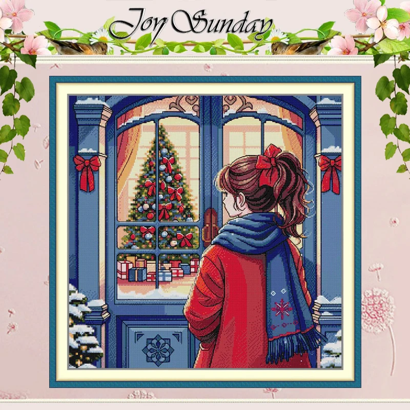 Christmas Eve Patterns Counted Cross Stitch Set DIY 11CT 14CT 16CT HD Stamped DMC Cross-stitch Kit Embroidery Needlework Gifts