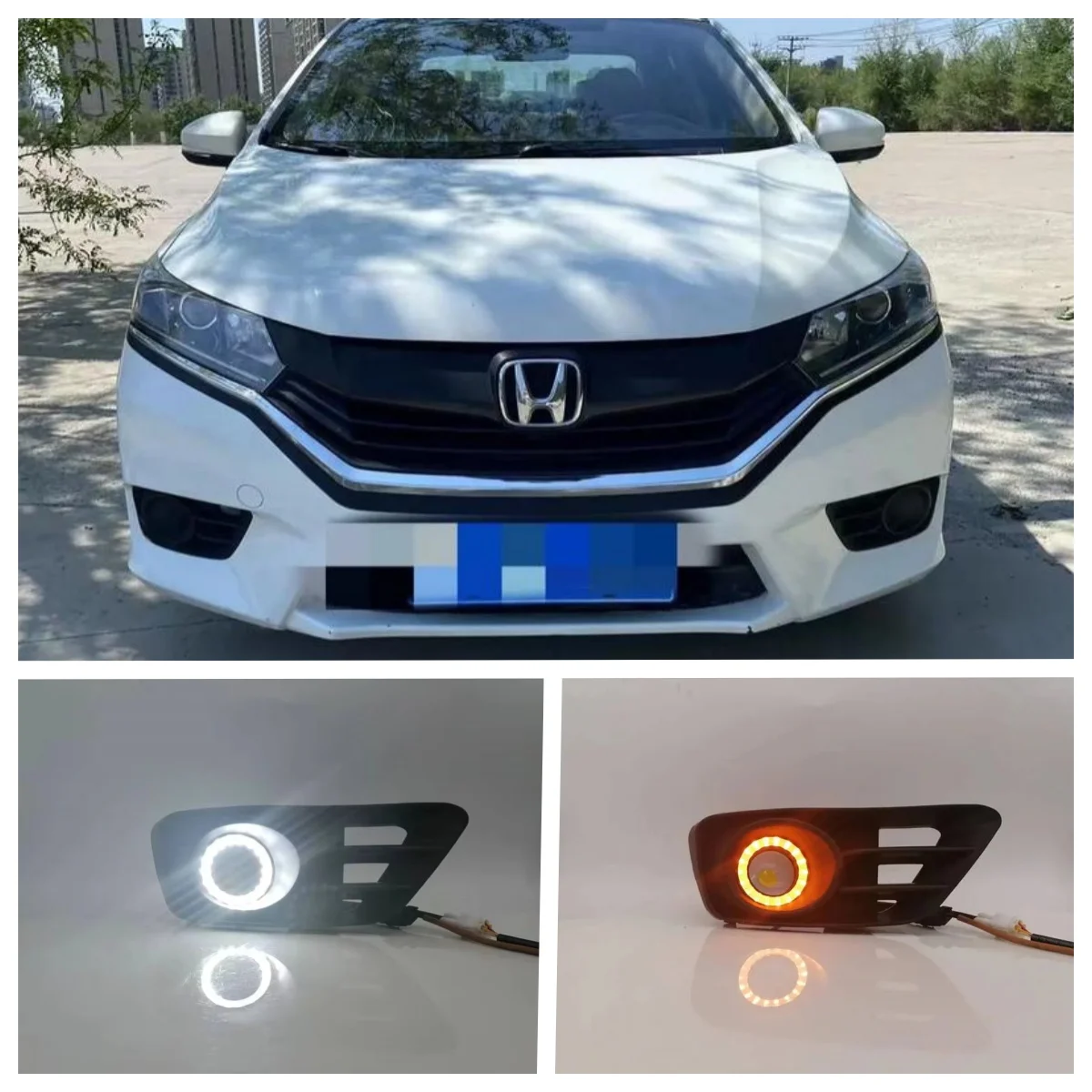 

LED Fog Lights Assembly For Honda Greiz 2015 2016 2017 2018 2019 Dual Color Angel Eye Daytime Running Lights Fog Lamp Accessory