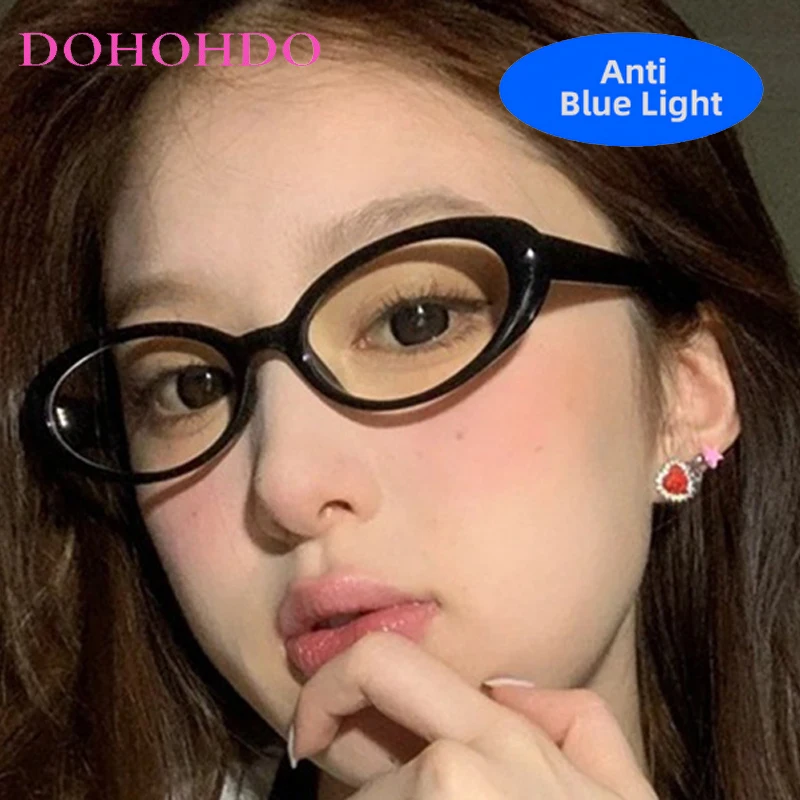 

Classic Narrow Oval Small Frame Anti-Blue Light Women And Men Glasses Retro Brand Designer Reading For Computer Optical Eyewear