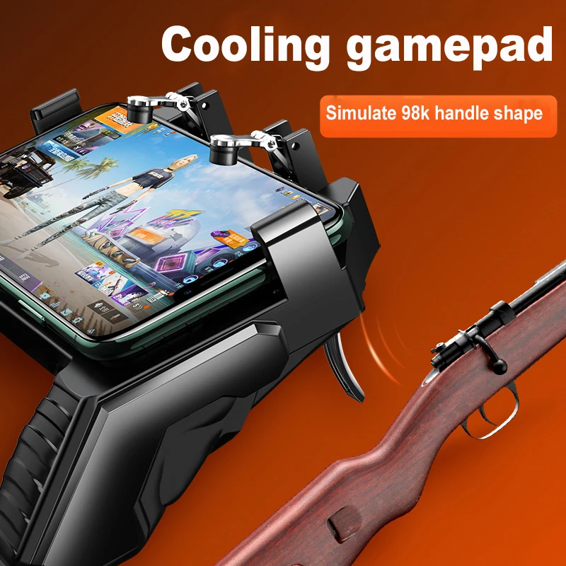 Cooler Black With Cooling Fan Compatibility Universal Four Finger For Pubg Gamepad Game Controller Abs Portable Controller