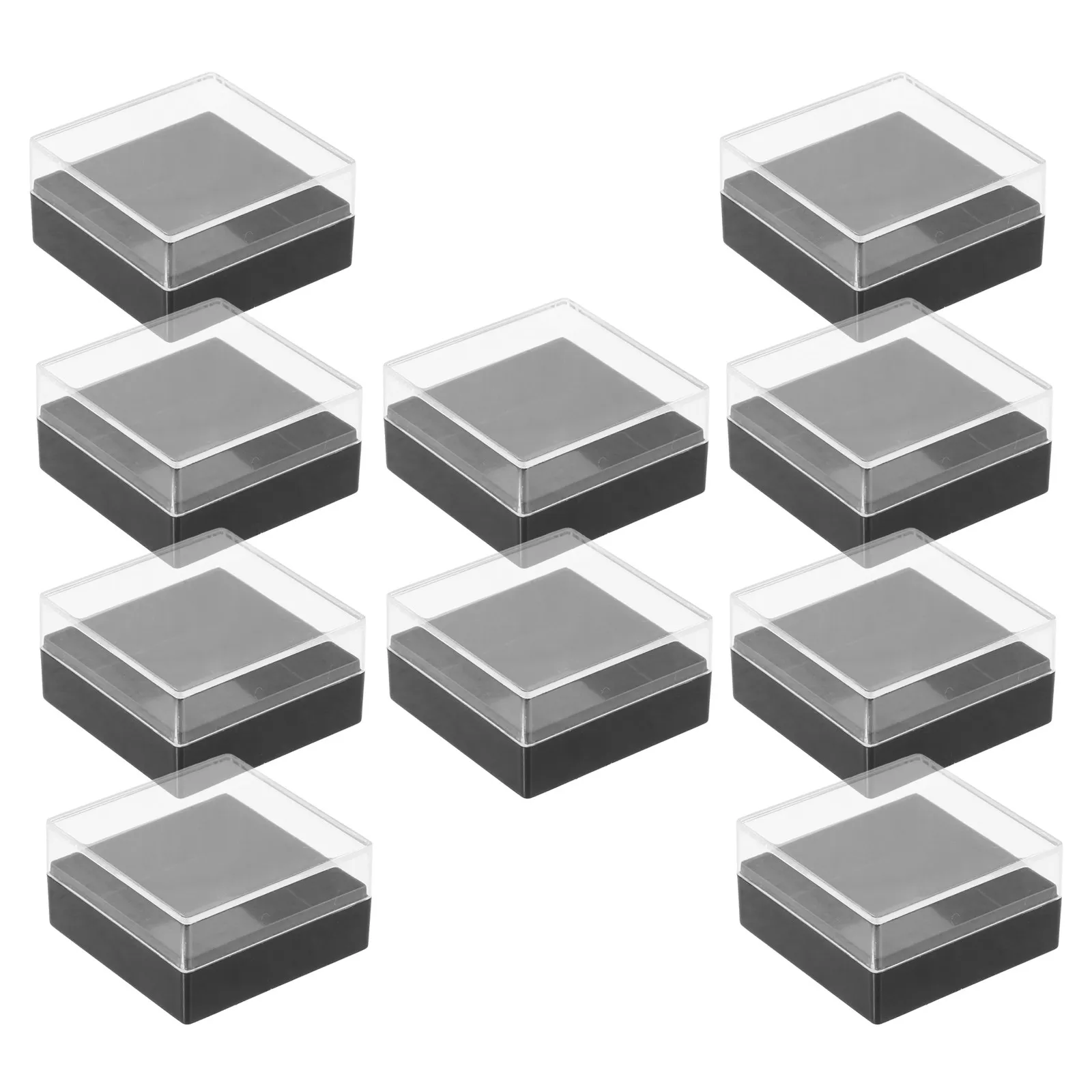 10Pcs Clear Acrylic Square Jewelry Display Box for Rings Brooches Pins Earrings Charms Ring Holder Organizer Compact Travel