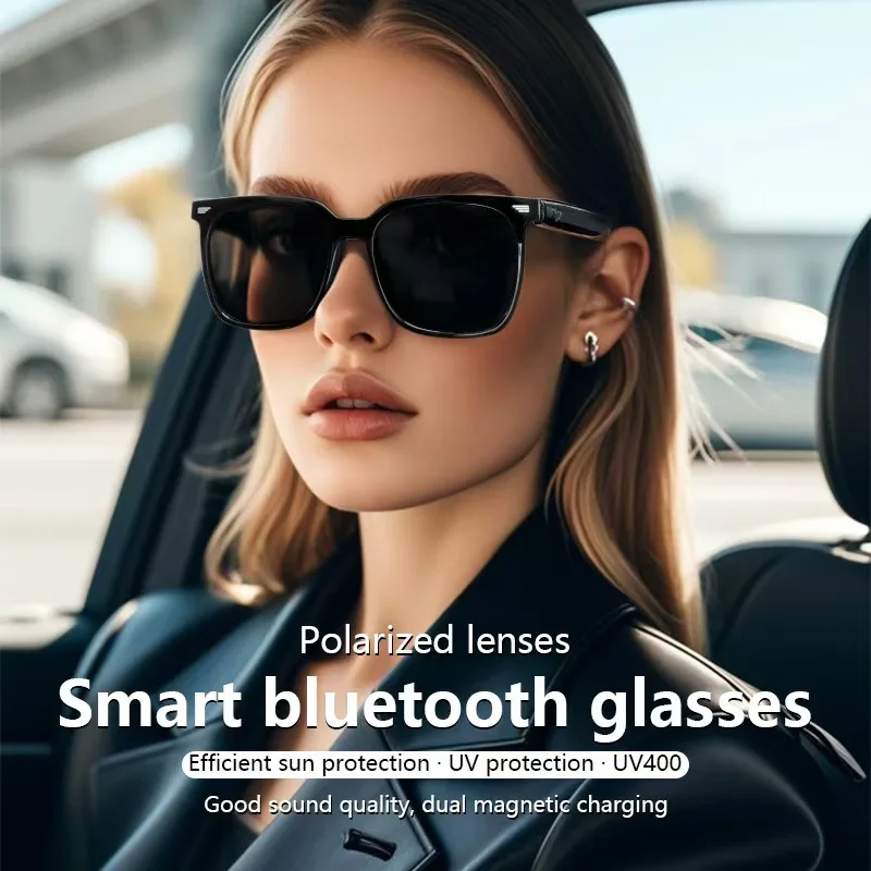 New Smart Glasses GS01 Polarized Bluetooth Sunglasses Listening to Music, Calling, Driving, Navigation, UV Protection Earphones