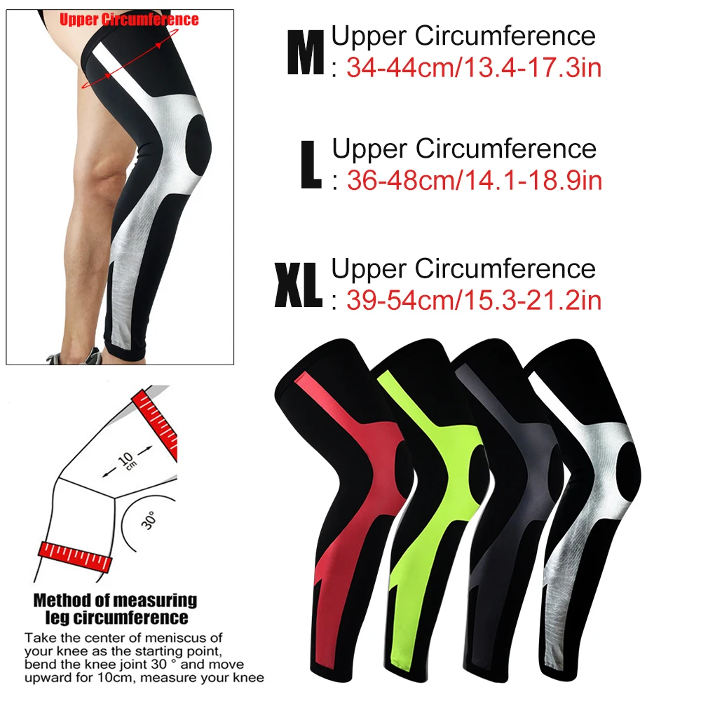 Manchon de compression des jambes pour le sport, chauffe-genoux pour le cyclisme, la course, le basket-ball, le football, le volley-ball, le tennis,