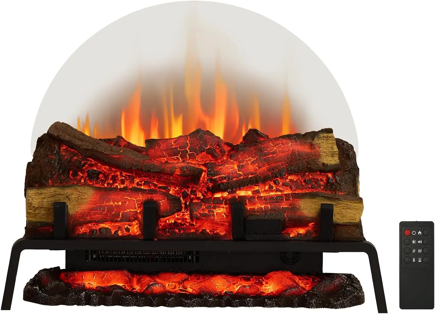 

27" Free Standing Electric Fireplace Log Set Insert, 750W/1500W Heater, 6 Flame Colors with 5 Brightness, Crackling Soun