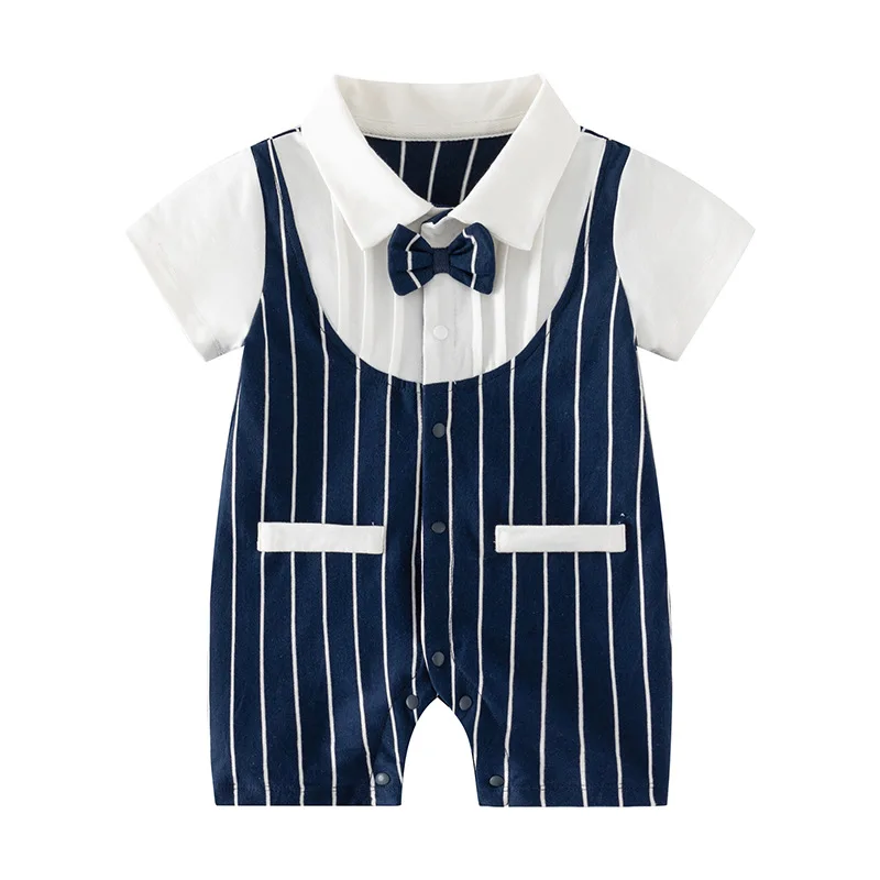 

Jumpsuits Kids New Fashion Boys Rompers Casual Clothes Sets Summer Outfit Baby Children Short Sleeve Shirt Formal Gentleman Suit