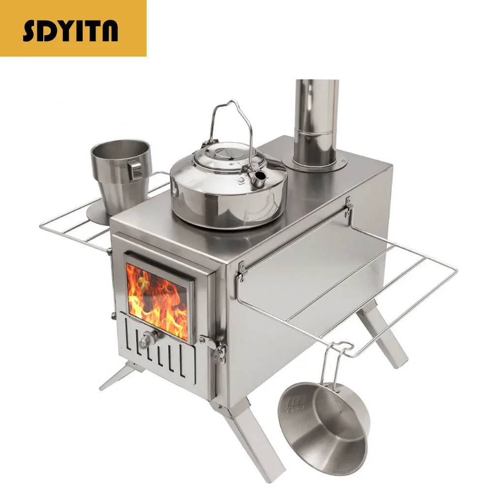 

TThickened Wood Fire Stove for Indoor Tent Camping Portable Outdoor Heating Stove Car Mountable Stove with Fire Pit Design