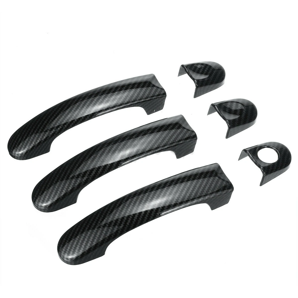 Carbon Fiber/Gloss Black Outside Exterior Door Handle Cover Set For VW Transporter T5 T6 Caddy 2003 - 2015 Car Accessories