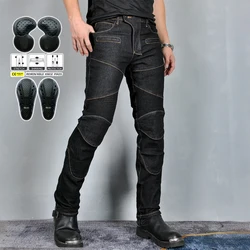 New Motorcycle Riding Jeans Black Blue Men with Knee Hip Pads Motocross Racing Pants Motorbike Cycling Trousers Protective Pants