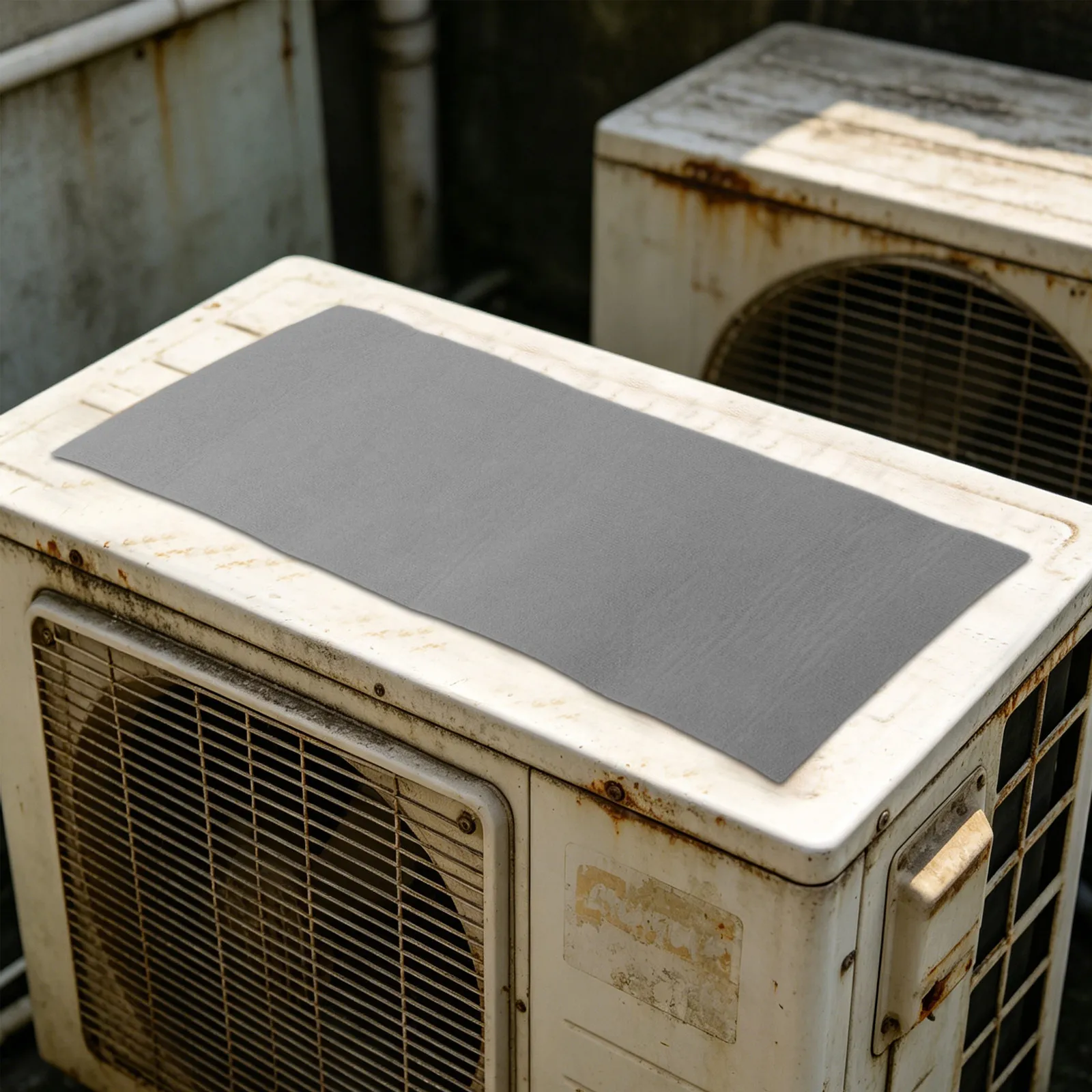 39x16 Inch Self-Adhesive Soundproof Mat for Ac Outdoor Unit Grey Waterproof Uv Resistant Noise Reduction Mat Balcony Anti-Drip